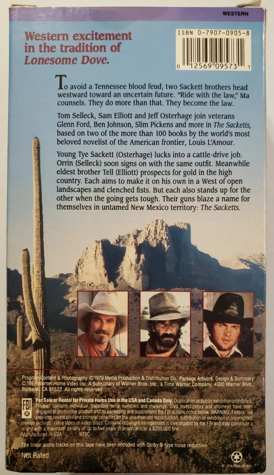 The Sacketts VHS 1991 (2-Tape Set) Lois L 'Amour - Image 2 of 3