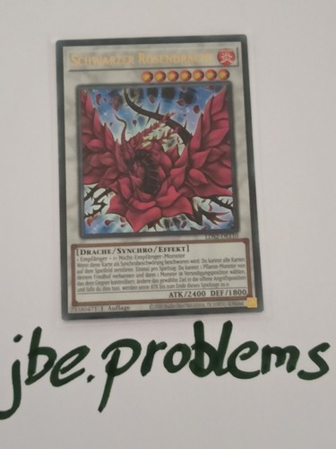 Schwarzer Rosendrache 1. Auflage - Gold Rare Sammelkarte PGL3-DE059