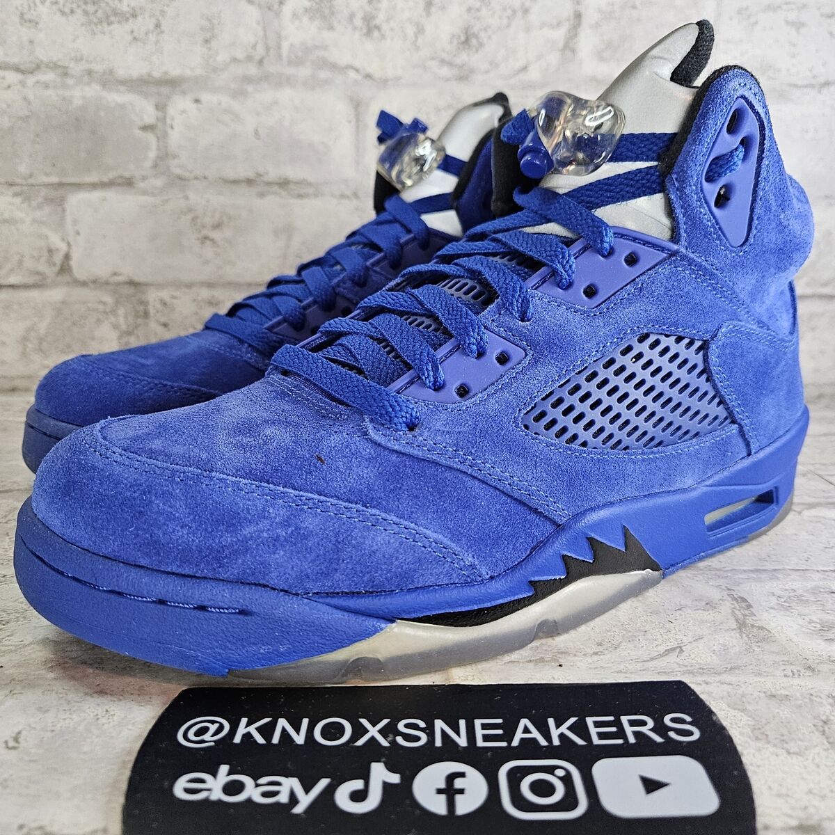 Nike Air Jordan 5 Retro Blue Suede Royal Black 136027 401 Nike Air Jordan 5 Retro Blue Suede Royal Black 136027 401