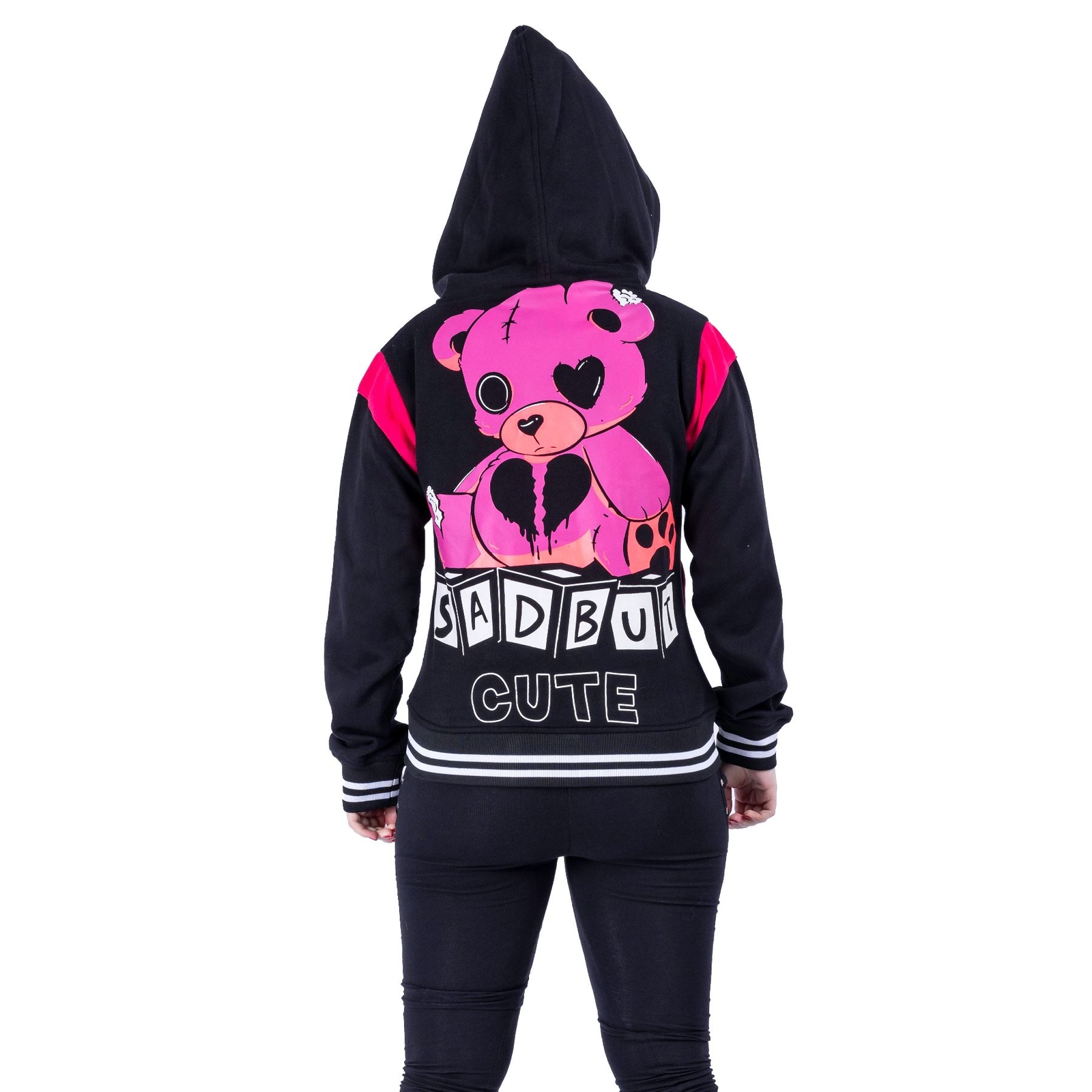 Cupcake Cult Sad But Cute Varsity Ladies Black Goth Emo Punk Alternative image 2