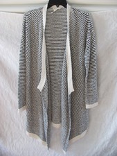 Eileen Fisher Cascading Cardigan Sweater-Org Cotton Boucle Stripe-Sze M-NWT 328