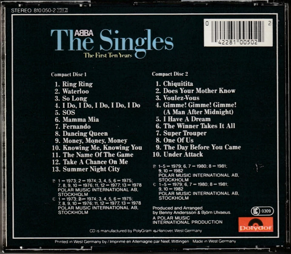 ABBA - The Singles (The First Ten Years) - 2CD Album (Fatcase) W. Germany - Image 2 of 3