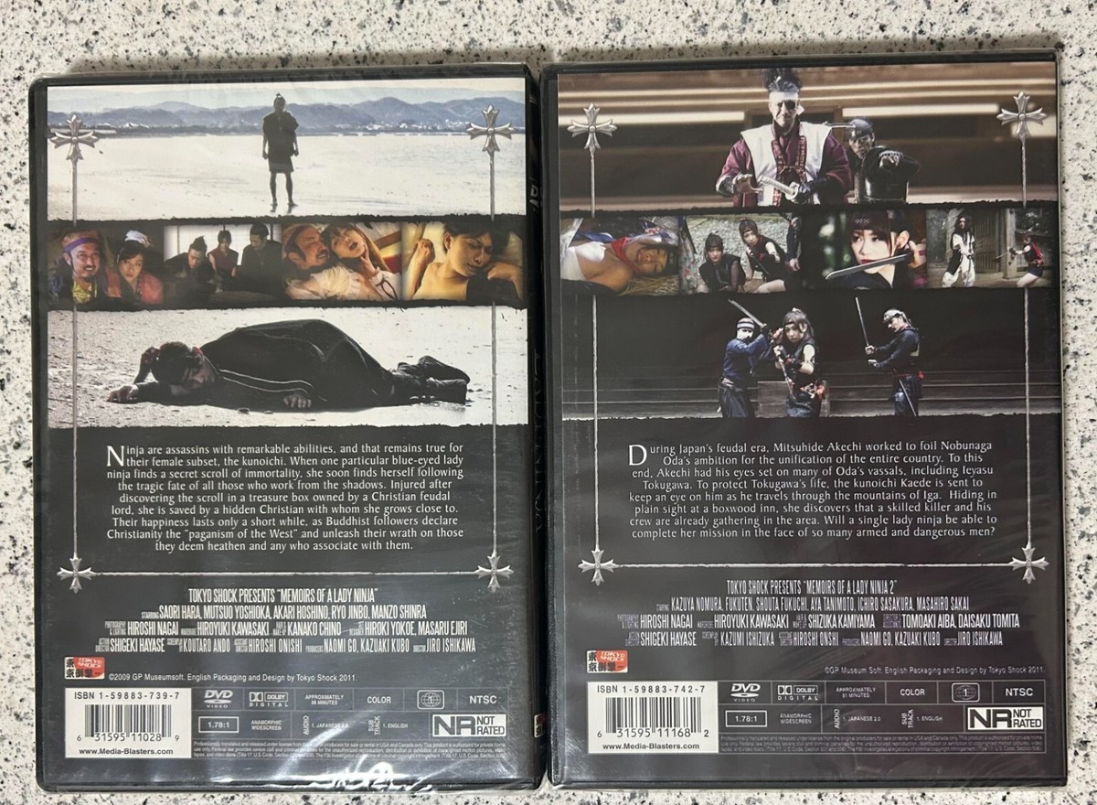 Memoirs of a Lady Ninja Vol 1&2 Brand New DVDs Tokyo Shock Release