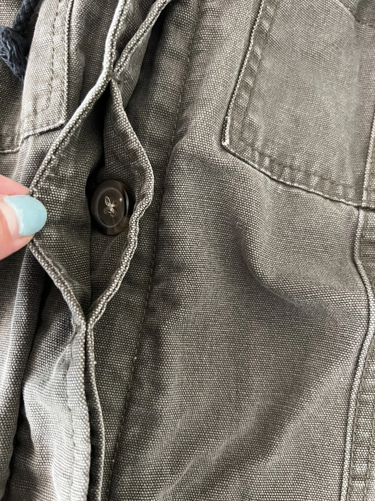 VETEMENTS LA Hearts Utility Jacket Felpa con Cappuccio Verde Tela Nera Taglia S Cerniera