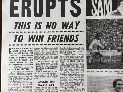 Affiche Reproduction – Liverpool Vainqueur De La Cup 1965 Contre Leeds United – Page Journal
