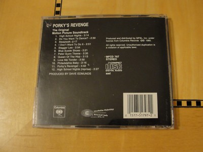 Porky's Revenge MFSL Silver CD - George Harrison Jeff Beck Carl