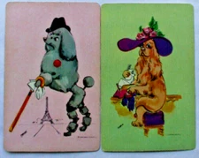 2 Single Vintage Swap Playing Cards Sophisticated Dogs Paris Art By CONNIE Pair
