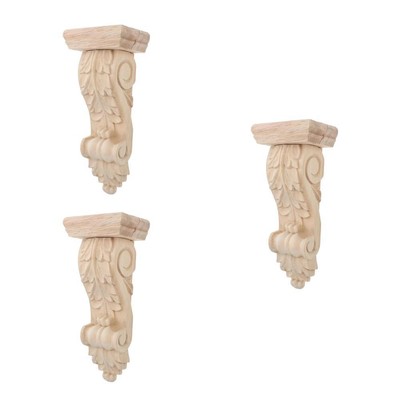  3pcs dekorative Holzschnitzanwendungen und Lichelungsmeldungen für Möbel