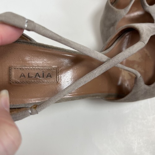 Azzedine ALAIA decolte donna tacco 36,5 grigio scamosciato D’Orsay 6,5 pelle punta aperta - Foto 5 di 15
