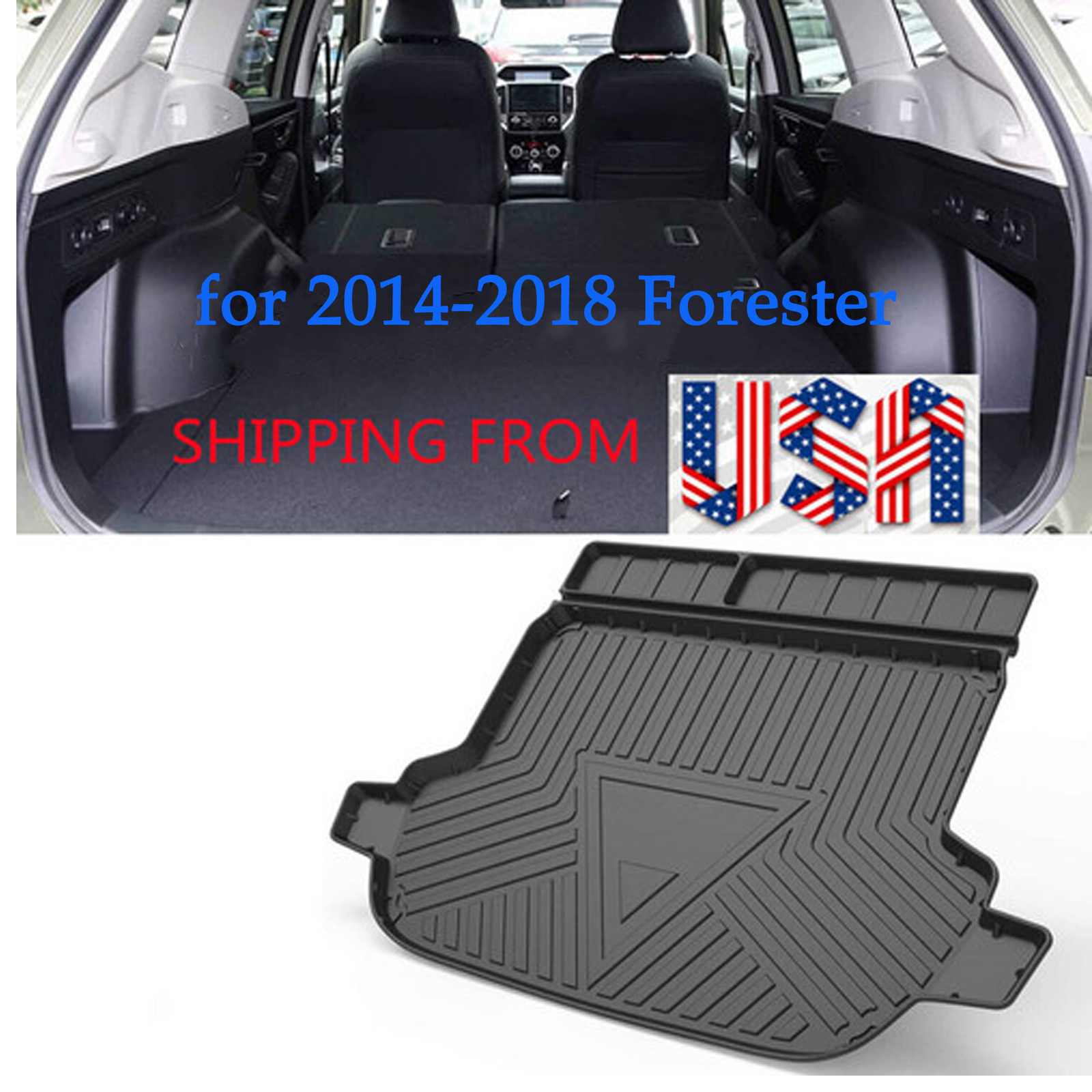 Cargo Trunk Boot Tray Liner Carpet Floor Mat for 2014-2018 Subaru Forester