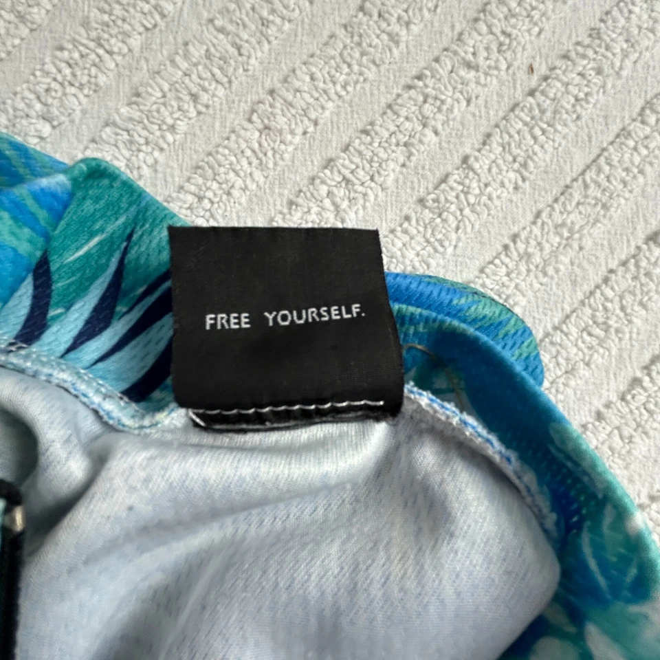 Camisa Top Jersey SheBeest Mujer Media Cremallera Pequeña Tropical Floral Azul Manga Corta Foto 4 de 4