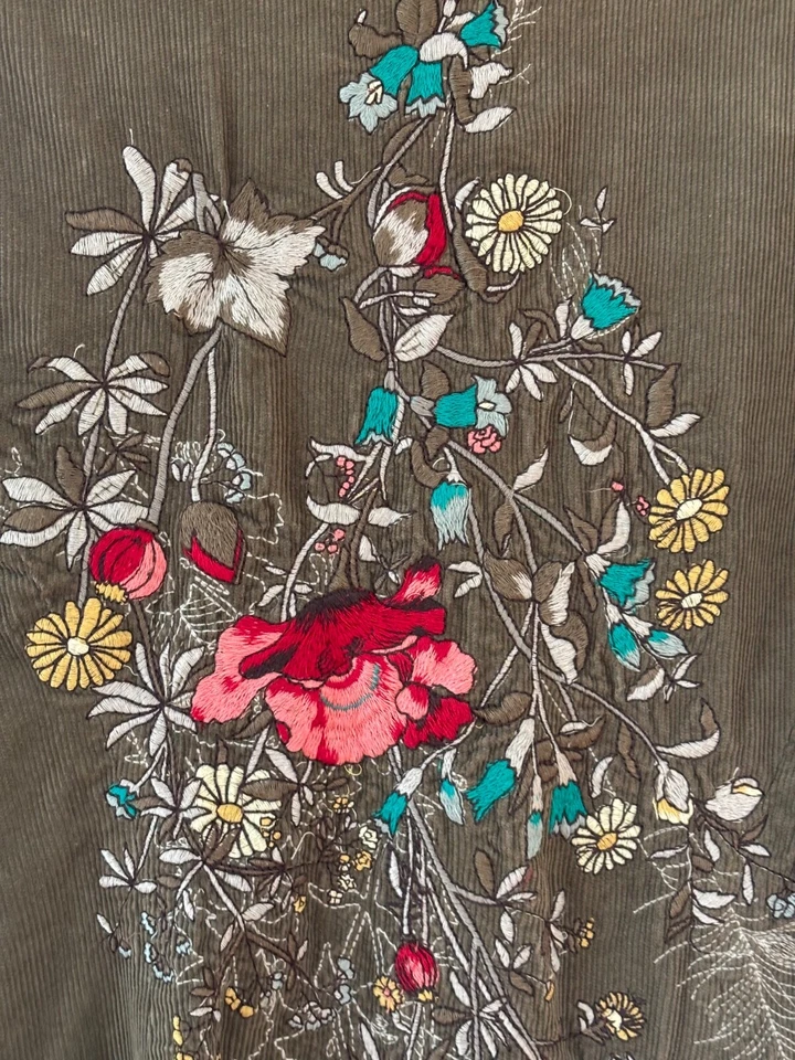 VESTIDO JOHNNY WAS VERDE PANA BORDADO TALLA PEQUEÑA Foto 3 de 4