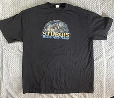 Sturgis Tee 76th Anniversary Motorcycle Hot Leathers T-Shirt Black Size XL 2016