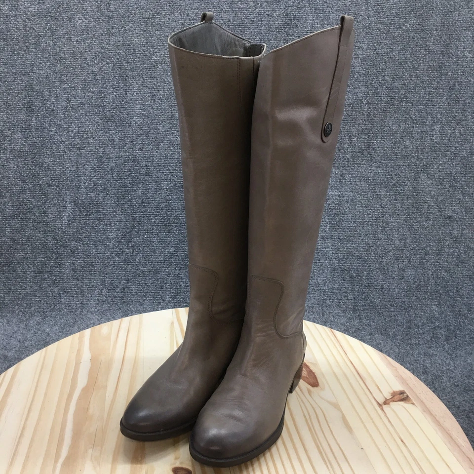 Botas Sam Edelman para mujer 6 M centavos altas cremallera trasera botas de montar cuero topo Foto 3 de 4