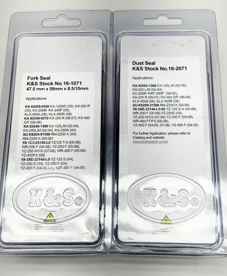 Kit de sellado de horquilla y polvo para Yamaha YZ125 YZ250 YZ250F YZ450F 2004-2022 K&S 16-1071 Foto 3 de 3