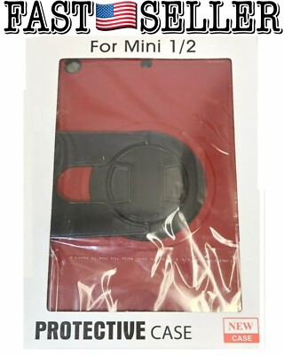 Heavy Duty Hybrid Hard Protective 360 Rotating Stand Case iPad mini 1 2 3 - RED