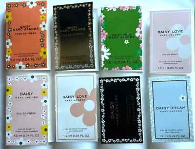 MARC JACOBS 8 Variety Samples Daisy, Daisy Eau So Fresh, Daisy Dream, Daisy Love