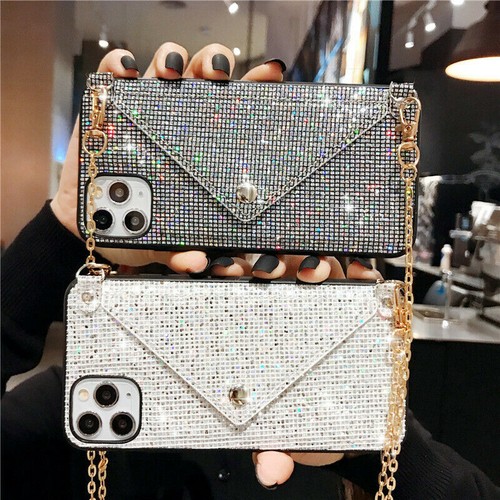 For iPhone 16 Pro Max 15 Plus 14 13 12 11 Bling Glitter Card Pocket Case Cover - Picture 3 of 14