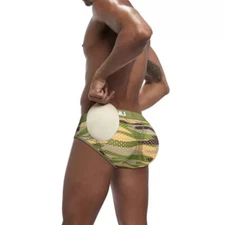 New Adannu Men Padded Briefs Removable Pad Butt Lifter Breathable Camo Underwear