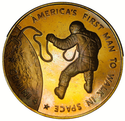 メダル - NUMBER ONE Gemini 4, First Man to Walk in Space 1965 Bronze Proof Medallion