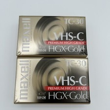 Maxell VHS-C Camcorder Video Tapes TC-30 HGX-Gold Premium Grade Sealed Lot Of 2