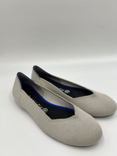 Rothy's The Flat Slip On Flat bout rond lin Birdseye Ballet gris taille 9,5 femmes - Photo 1/9