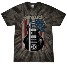 Metallica Guitar Tie-Dye T-Shirt Rock Band Legend Youth & Adult Size Cotton Tee
