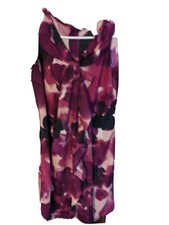 Ann Taylor Loft dress Size 4p purple Flowers Sleeveless bright Colors