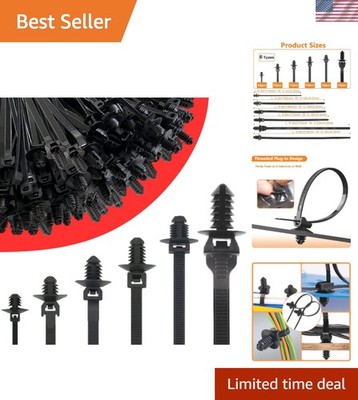 60Pcs High-Temperature Nylon Push Mount Zip Ties - 8 Inch Versatile Solution