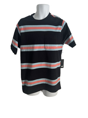 Vintage Y2K lckr by Foot Locker T Shirt Mens Size M Black Multi Striped Tee NWT