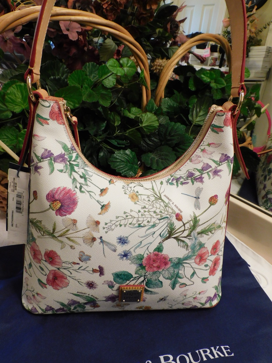 NWT DOONEY BOURKE HOBO COATED CANVAS BOTANICAL COLLECTION $308