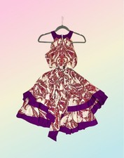 USED SAME-DAY SHIPPING [GUCCI] 100% SILK ALL-OVER PRINT VINTAGE DRESS GOOD