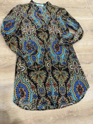 Karlie shift long sleeve mini Dress artsy bohemian cottage core size small