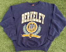 Vintage 90s University Cal Berkley Blue Sweatshirt Made in USA Size Lg Crewneck