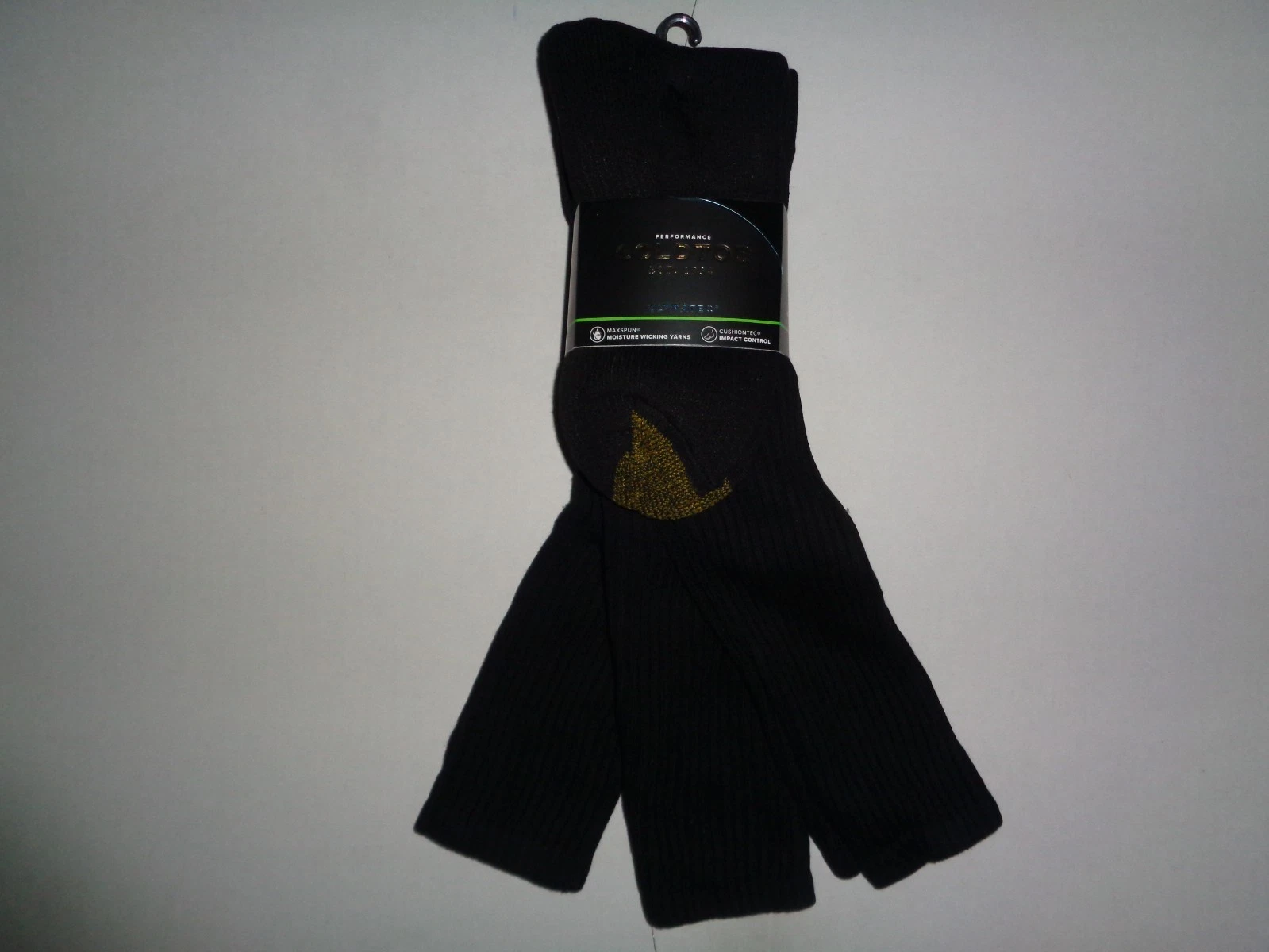 Men's Gold Toe Cotton Over the Calf Tube Socks 3 Pair Black Shoe Size 6-12