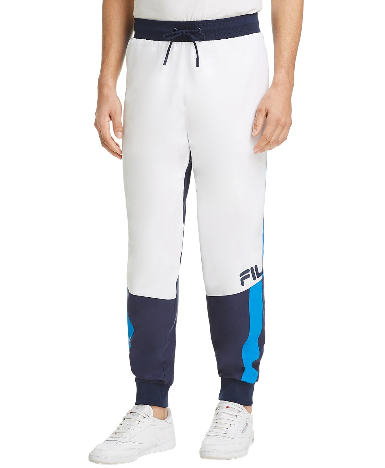 Спортивные брюки Fila Mens Hudson Colorblock в мелкий цвет Белыйтемно-синий - NWT 6390₽