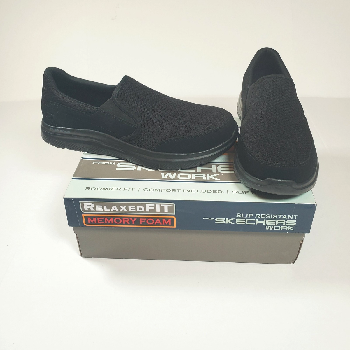 Men\'s Skechers Relaxed Fit Slip Resistant Shoes Size 11.5 Black image;width=3000,format=auto/  main image 4