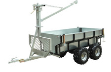 Rückewagen Holzanhänger Forstanhänger mit Kran für Quad Kleintraktor 1000kg