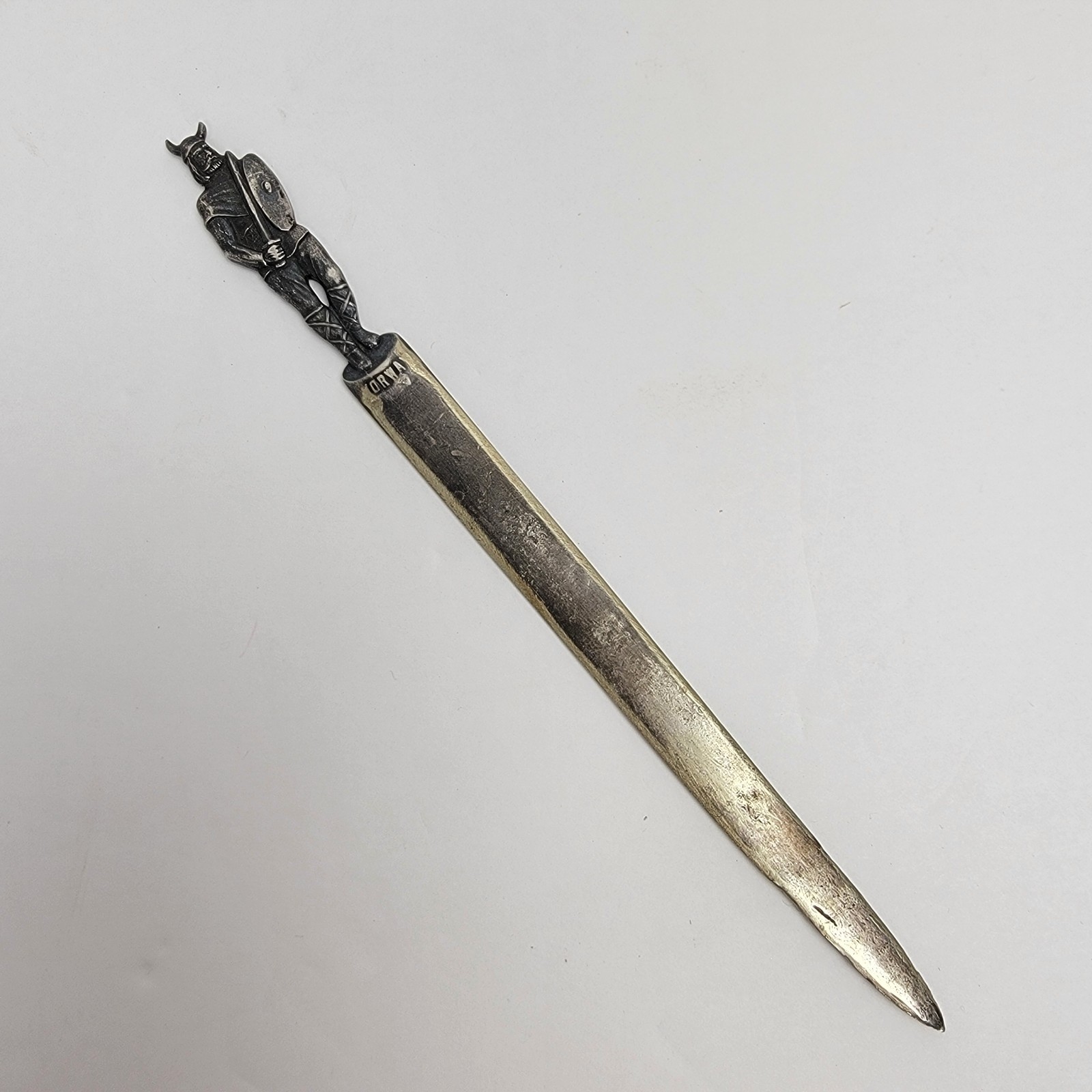Vintage TH. Marthinsen Norway Viking Warrior Letter Opener EPNS Silver Plated