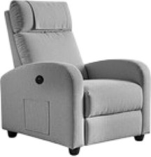 Unbranded Recliner Chair Adjustable Backrest Lounge Seat with Side Pockets