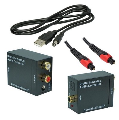 Digital zu Analog Audio Konverter + 1m Toslink(DUO) + USB-DC Kabel