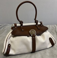 FENDI White Magic Canvas Brown Leather Bag NWOT COA w/Dust Bag 2006 Authentic