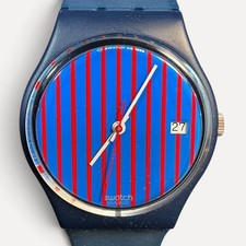 1987 Vintage Swatch watch "Blue Note" with Date GI400