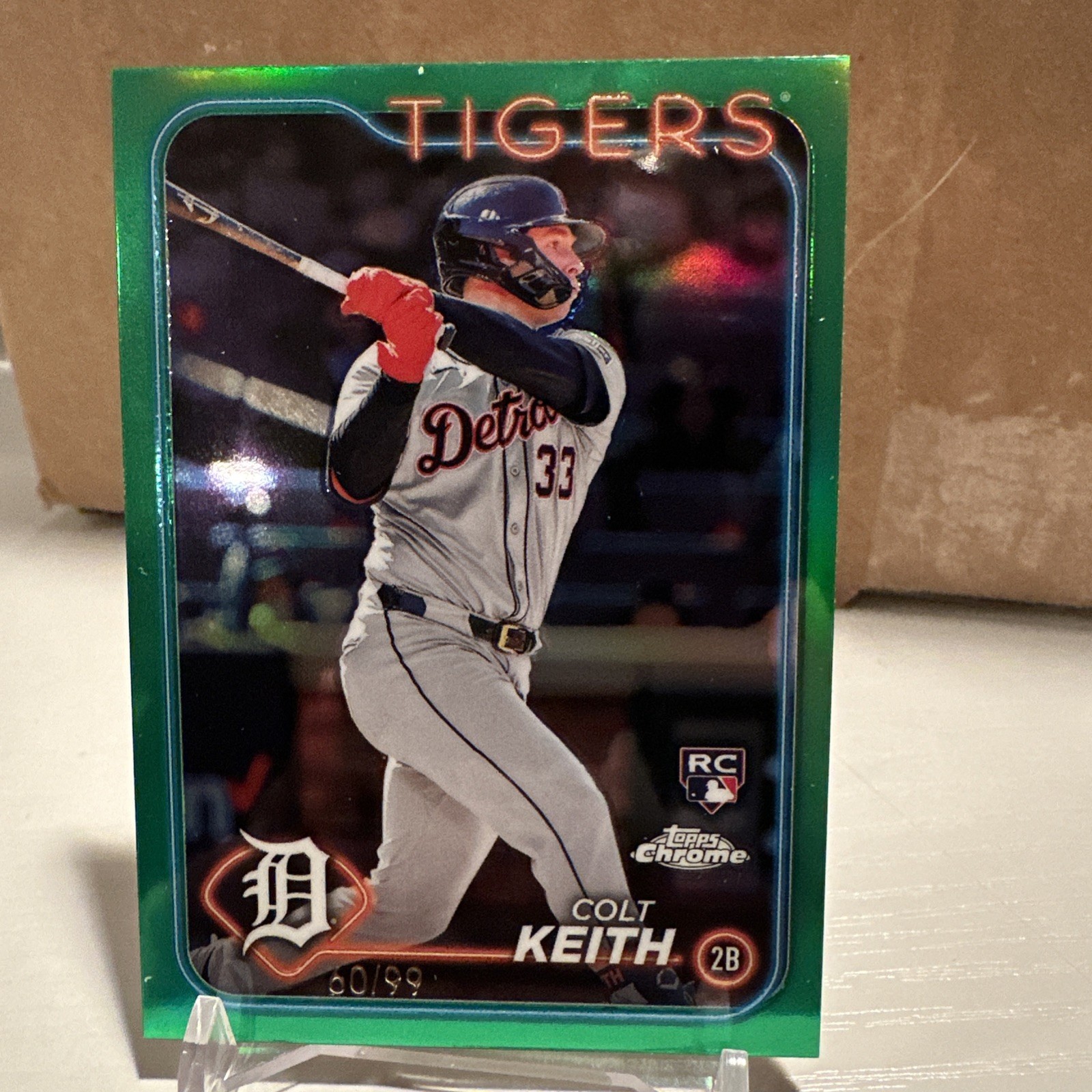 2024 Topps Chrome Colt Keith #2 RC Rookie Green  60/99 Tigers