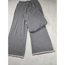 Grey Knit Loungewear Set Wide Leg Pants Crewneck Top Large Set Minimalist