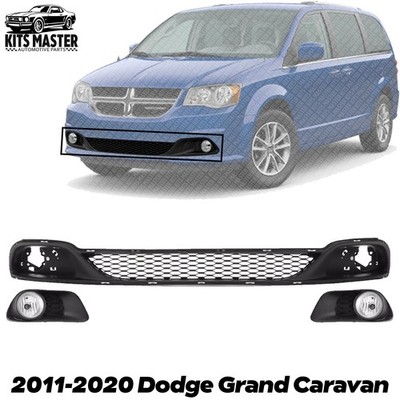 NEW Front Lower Grille & Fog Light Pair For 2011-2020 Dodge Grand Caravan
