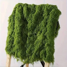 NEW ANTHROPOLOGIE TERRAIN Green Faux Moss Floral Plant Sheet Mat Rug DIY Decor