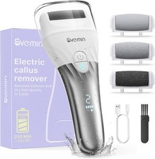 Electric Callus Remover for Feet - 2-Speed Rechargeable Pedicure Kit Silver