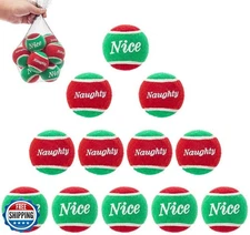 PUPTECK Squeaky Tennis Balls for Dogs - Christmas Dog Rubber Ball