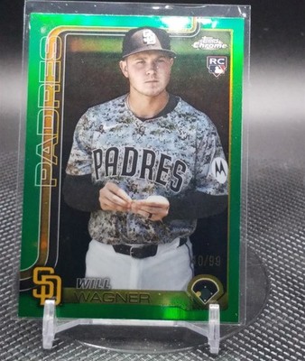 2025 Topps Update Chrome Will Wagner Green /99 Padres RC